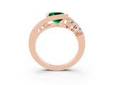 Rose gold Bezel Set Cushion Cut Diamond Split Shank Ring_3