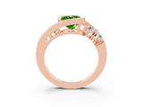 Rose gold Bezel Set Cushion Cut Diamond Split Shank Ring_3