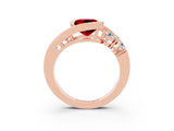 Rose gold Bezel Set Cushion Cut Diamond Split Shank Ring_3