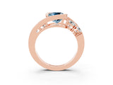 Rose gold Bezel Set Cushion Cut Diamond Split Shank Ring_3