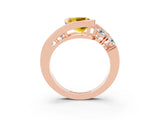Rose gold Bezel Set Cushion Cut Diamond Split Shank Ring_3