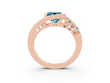 Rose gold Bezel Set Cushion Cut Diamond Split Shank Ring_3