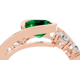 Rose gold Bezel Set Cushion Cut Diamond Split Shank Ring_4
