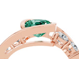 Rose gold Bezel Set Cushion Cut Diamond Split Shank Ring_4