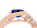 Rose gold Bezel Set Cushion Cut Diamond Split Shank Ring_4