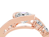 Rose gold Bezel Set Cushion Cut Diamond Split Shank Ring_4