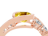 Rose gold Bezel Set Cushion Cut Diamond Split Shank Ring_4