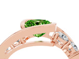 Rose gold Bezel Set Cushion Cut Diamond Split Shank Ring_4