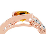 Rose gold Bezel Set Cushion Cut Diamond Split Shank Ring_4