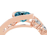 Rose gold Bezel Set Cushion Cut Diamond Split Shank Ring_4