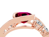 Rose gold Bezel Set Cushion Cut Diamond Split Shank Ring_4