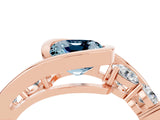 Rose gold Bezel Set Cushion Cut Diamond Split Shank Ring_4