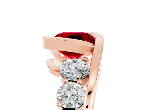 Rose gold Bezel Set Cushion Cut Diamond Split Shank Ring_5