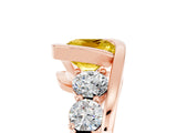 Rose gold Bezel Set Cushion Cut Diamond Split Shank Ring_5