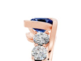 Rose gold Bezel Set Cushion Cut Diamond Split Shank Ring_5