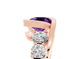 Rose gold Bezel Set Cushion Cut Diamond Split Shank Ring_5