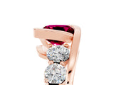 Rose gold Bezel Set Cushion Cut Diamond Split Shank Ring_5