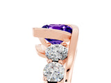 Rose gold Bezel Set Cushion Cut Diamond Split Shank Ring_5