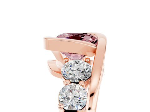Rose gold Bezel Set Cushion Cut Diamond Split Shank Ring_5