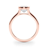Rose gold Bezel Set Cushion Cut Solitaire Ring 2