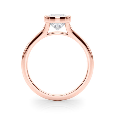 Rose gold Bezel Set Cushion Cut Solitaire Ring 2