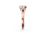 Rose gold Bezel Set Cushion Cut Solitaire Ring with Tapered Band 3