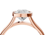 Rose gold Bezel Set Cushion Cut Solitaire Ring with Tapered Band 5