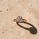 Rose gold Bezel Set Cushion Cut Solitaire Ring_15