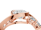 Rose gold Bezel Set Cushion Diamond Split Shank Ring_7