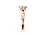 Rose gold Bezel Set Cushion Solitaire Diamond Ring with Smooth Band 3