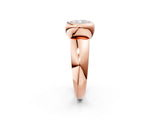 Rose gold Bezel Set Cushion Solitaire Ring with Wide Band 3