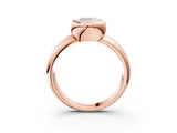 Rose gold Bezel Set Cushion Solitaire Ring with Wide Band 4