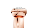 Rose gold Bezel Set Cushion Solitaire Ring with Wide Band