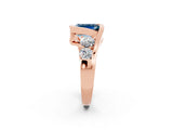 Rose gold Bezel Set Emerald Cut Diamond Split Shank Ring_2