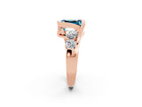 Rose gold Bezel Set Emerald Cut Diamond Split Shank Ring_2