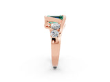 Rose gold Bezel Set Emerald Cut Diamond Split Shank Ring_2