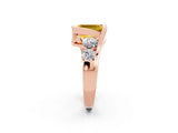 Rose gold Bezel Set Emerald Cut Diamond Split Shank Ring_2