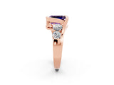 Rose gold Bezel Set Emerald Cut Diamond Split Shank Ring_2