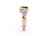 Rose gold Bezel Set Emerald Cut Diamond Split Shank Ring_2