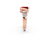Rose gold Bezel Set Emerald Cut Diamond Split Shank Ring_2