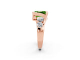 Rose gold Bezel Set Emerald Cut Diamond Split Shank Ring_2