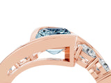 Rose gold Bezel Set Emerald Cut Diamond Split Shank Ring_4