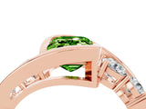 Rose gold Bezel Set Emerald Cut Diamond Split Shank Ring_4