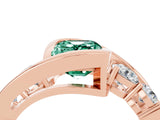 Rose gold Bezel Set Emerald Cut Diamond Split Shank Ring_4