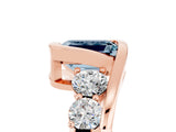 Rose gold Bezel Set Emerald Cut Diamond Split Shank Ring_5