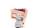 Rose gold Bezel Set Emerald Cut Diamond Split Shank Ring_5