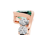 Rose gold Bezel Set Emerald Cut Diamond Split Shank Ring_5