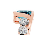 Rose gold Bezel Set Emerald Cut Diamond Split Shank Ring_5