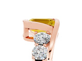 Rose gold Bezel Set Emerald Cut Diamond Split Shank Ring_5