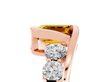 Rose gold Bezel Set Emerald Cut Diamond Split Shank Ring_5